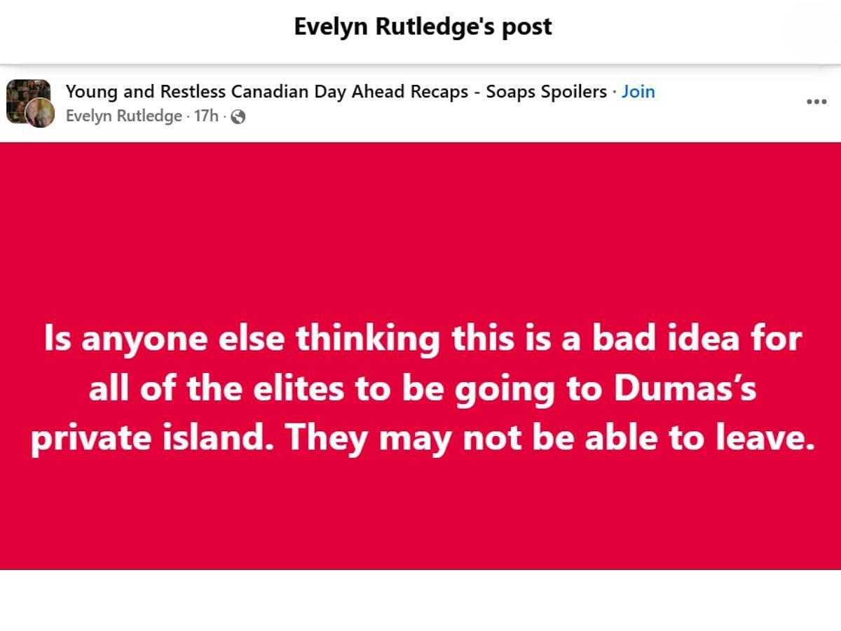 The original post by the fan (Image via Facebook/Evelyn Rutledge)